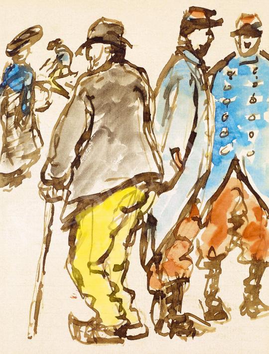 Rippl-Rónai József - Párizsi utcarészlet francia katonákkal, 1914 körül | 52. Tavaszi Aukció aukció / 150 tétel