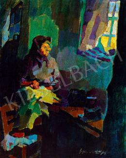 Nagy, Oszkár - The Artist's Mother in the Studio in Nagybánya 