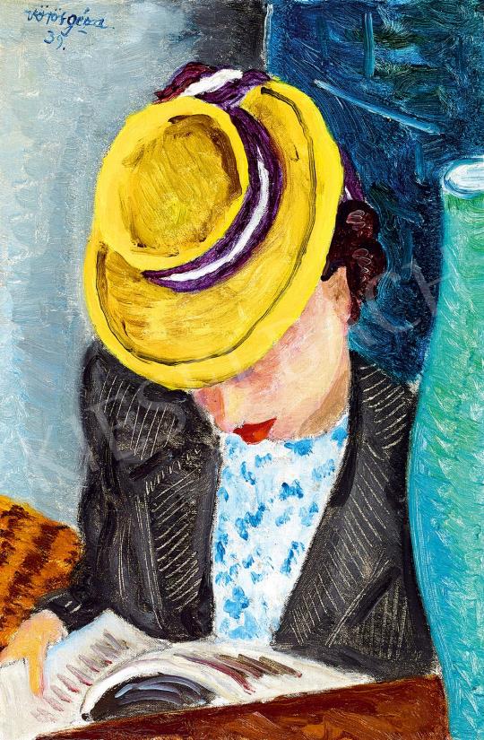  Vörös Géza - Sárga kalapban, 1939 | 52. Tavaszi Aukció aukció / 187 tétel
