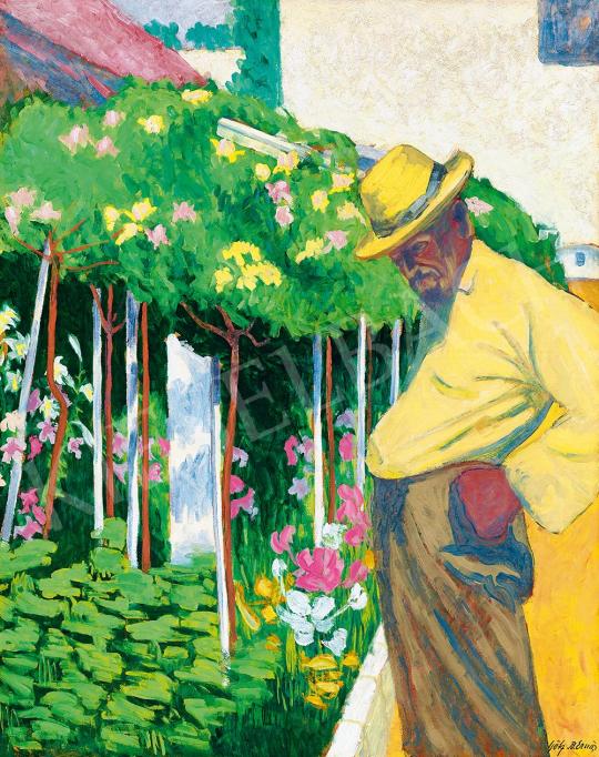  Götz Béla Ernő - Virágoskertben (A kertész), 1910 körül | 52. Tavaszi Aukció aukció / 93 tétel