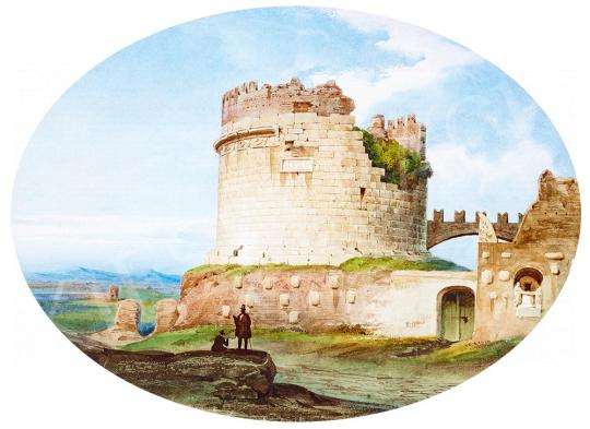  Ippolito Caffi - Cecilia Metella's Tomb by Via Appia Antica | 52nd Spring Auction auction / 13 Lot