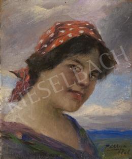 Pállya, Celesztin - Girl with a Red Kerchief, c. 1930 