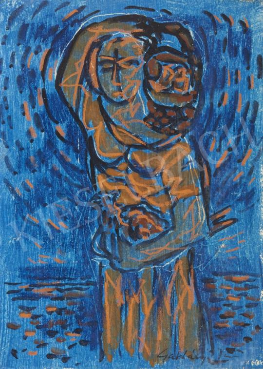 Gadányi Jenő - Nő kosarakkal festménye