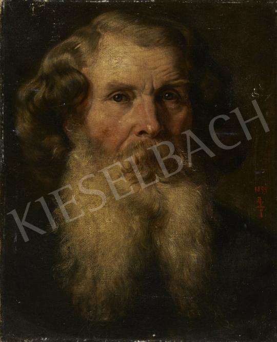  Sikorska Zsolnay Júlia - Szakállas férfi portré, 1894 festménye