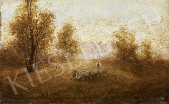 For sale  Signed Németh - Landscape with Sheep 's painting