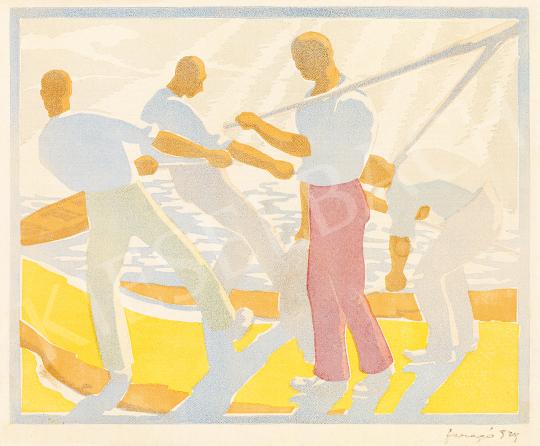  Faragó, Endre - Men with Sailing Boat, 1929 | 53rd Autumn Auction auction / 11 Lot