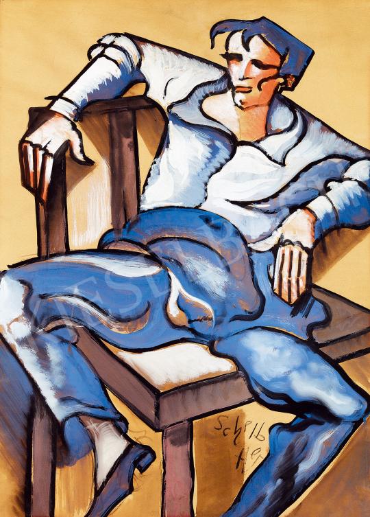  Scheiber, Hugó - Vagabond Sitting on a Chair, 1930s | 53rd Autumn Auction auction / 27 Lot