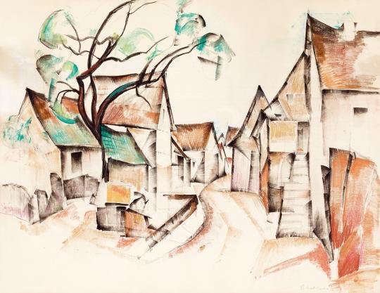  Perlrott Csaba, Vilmos - Town Street, c. 1920 | 53rd Autumn Auction auction / 38 Lot