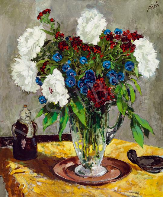 Biai-Föglein, István - Studio Still-Life with Red, White, Blue Flowers | 53rd Autumn Auction auction / 54 Lot
