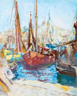  Fried, Pál - Mediterranean Port with Sailing Boat 