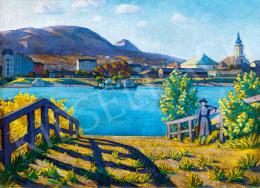  Tipary Dezső - Óbuda látképe (Kompnál, Lila árnyékok), 1920 