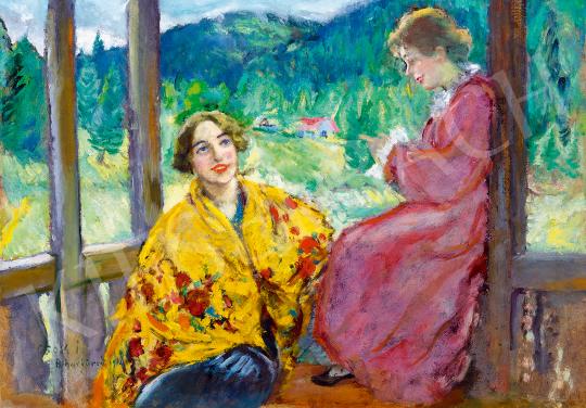  Csók, István - Conversation on the Veranda (Transylvanian Landscape), 1940 | 53rd Autumn Auction auction / 126 Lot