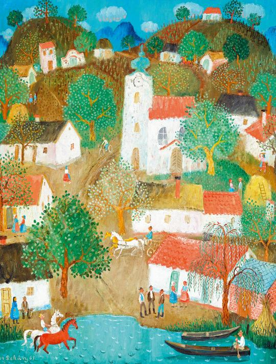 Pekáry, István - Hillside Landscape with a Village, 1967 | 53rd Autumn Auction auction / 183 Lot