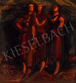  Barcsay Jenő - Szentendrei részlet (a hátoldalon: Női alakok), 1935 körül 