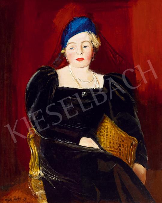  Pauser, Sergius - Hölgy bársony ruhában, 1939 | 53. Őszi Aukció aukció / 215 tétel