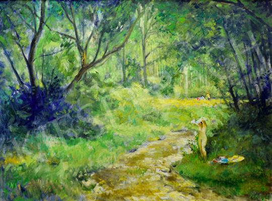  Ördög, László - Brook in the Forest, 1970s painting