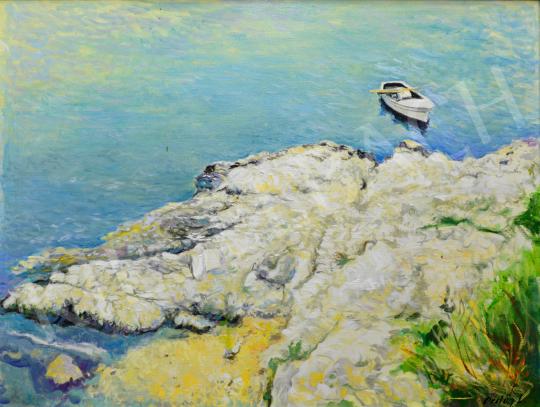 Ördög, László - Seashore in Croatia, 1980s painting