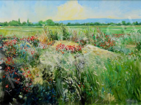  Ördög, László - Field with Red Poppies, 1980s painting