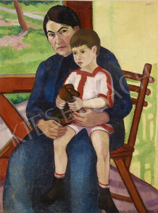  Unknown Hungarian painter with a sign of Kovács, c. 1920 - Mother and Son painting