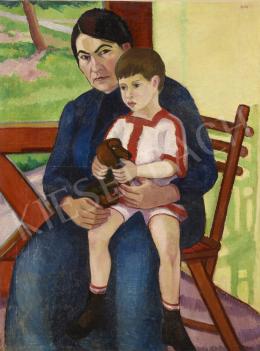  Unknown Hungarian painter with a sign of Kovács, c. 1920 - Mother and Son 