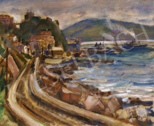  Márffy, Ödön - Bay with Steamships painting