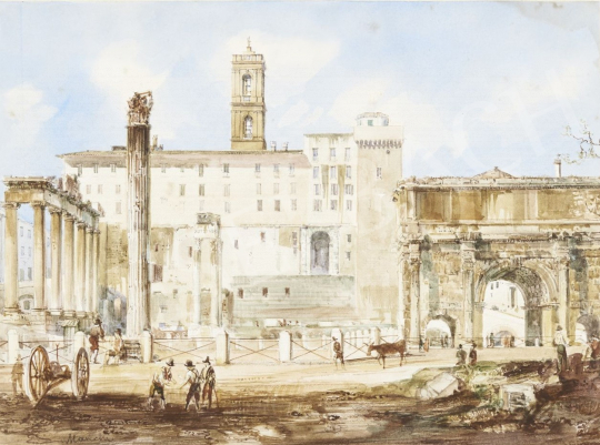  Marchi, Vincenzo - View of Roman Forum, 1850s painting