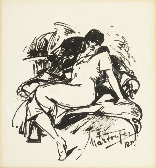  Márton Ferenc - Csókolózó pár, 1925 festménye