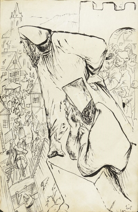 Szalay Lajos - Várúr a bástyán festménye