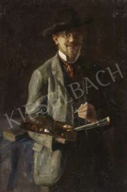  Börtsök, Samu - Self-Portrait with a Palette, c. 1910 