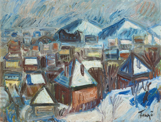  Fenyő, Andor (Endre) - Village in Winter painting