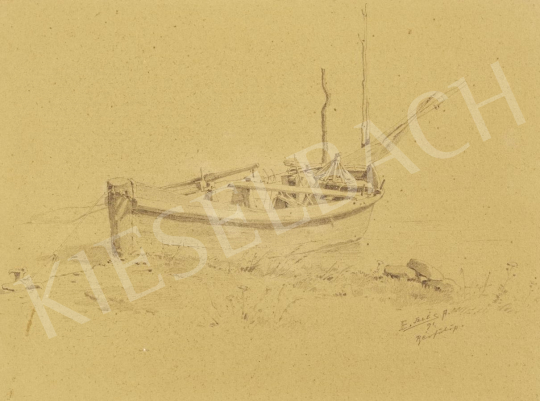  Edvi Illés Aladár - Csónak Révfülöpnél, 1891 festménye