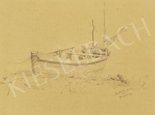  Edvi Illés, Aladár - Boat by Révfülöp, 1891 painting