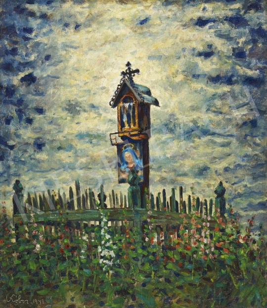 Kóbor Henrik - Útszéli Mária-kegyhely, 1948 festménye