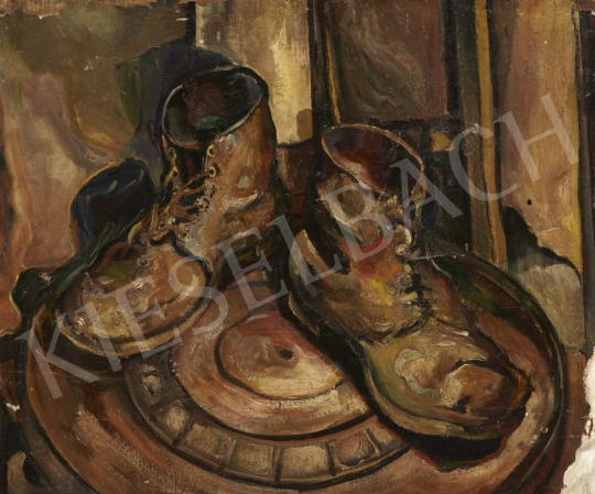  Medgyesy Miklós - Drying Boots painting