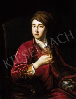 Barabás, Miklós - After an 18th century forerunner(Jan Kupezky)  Man in a Fur Hat with a Cup of Coffee 