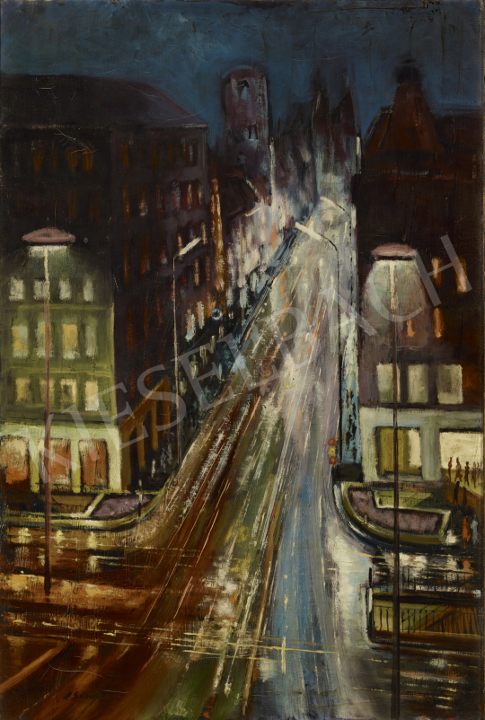  Schwer, Lajos - City Lights painting