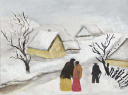  Dilinkó Gábor - Village with Couple in Winter (Piece of Advice) 