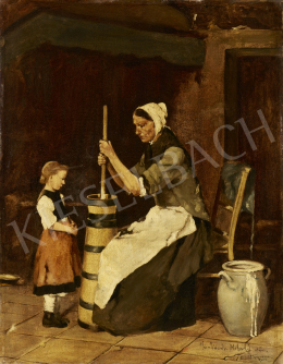  Signed as Güll Ferenc - Churning Woman after Mihány Munkácsy 