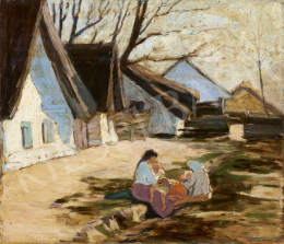  Unknown Hungarian painter, first third of the 20th - Sunny Yard 