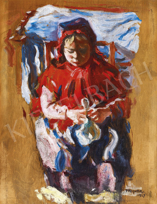  Perlmutter, Izsák - Girl with Doll, 1927 | 54th Winter auction auction / 27 Lot