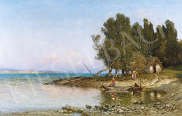 Valentiny, János - Lake Balaton with Fishermen's Cottage 