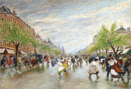  Berkes, Antal - Boulevard after Summer Rain, 1915 