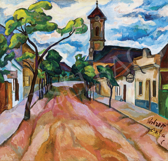  Perlrott Csaba, Vilmos - Town with Blue Clouds, 1913-14 | 54th Winter auction auction / 82 Lot