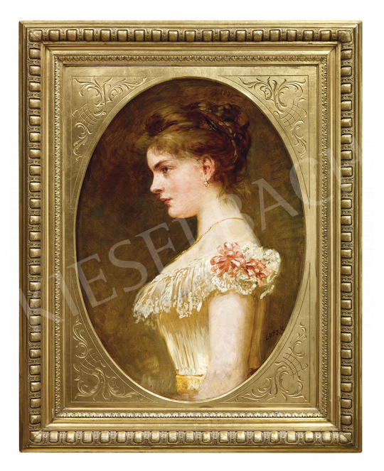  Lotz, Károly - Young Girl in a Dress with Pink Bows | 54th Winter auction auction / 98 Lot