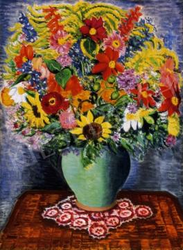  Vörös, Géza - Still -Life with Sunflowers and dahlias | 24th Auction auction / 155 Lot