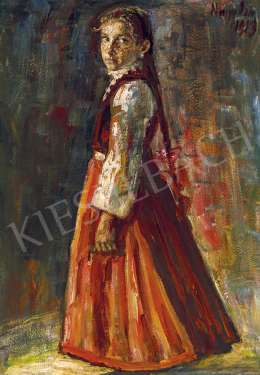 Nagy, István - Young Girl in a Red Skirt, 1913 