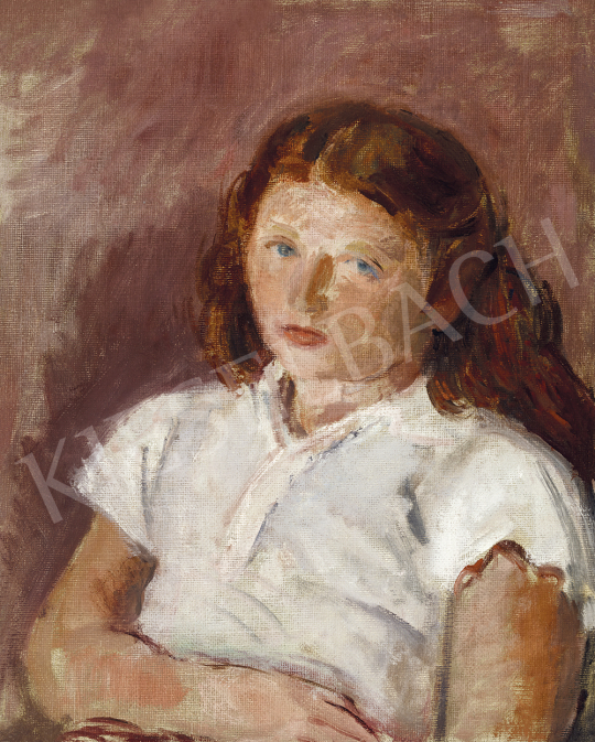 Berény Róbert - Vörös hajú kislány fehér blúzban | 54. Téli aukció aukció / 142 tétel