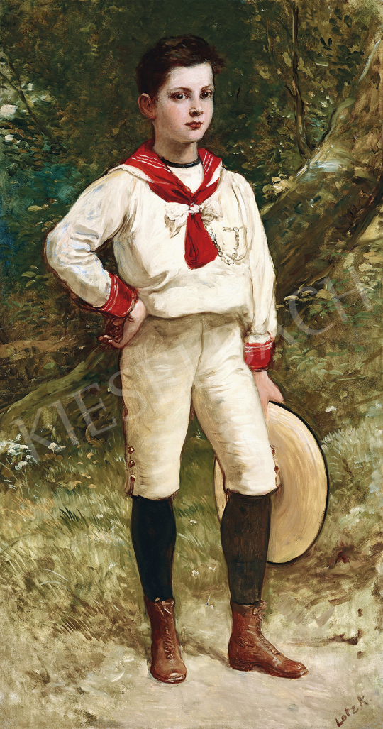  Lotz, Károly - Noble Boy in the Park | 54th Winter auction auction / 180 Lot
