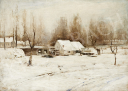  Unknown painter with a sign of Rácz K. - Winter Landscape, 1942 