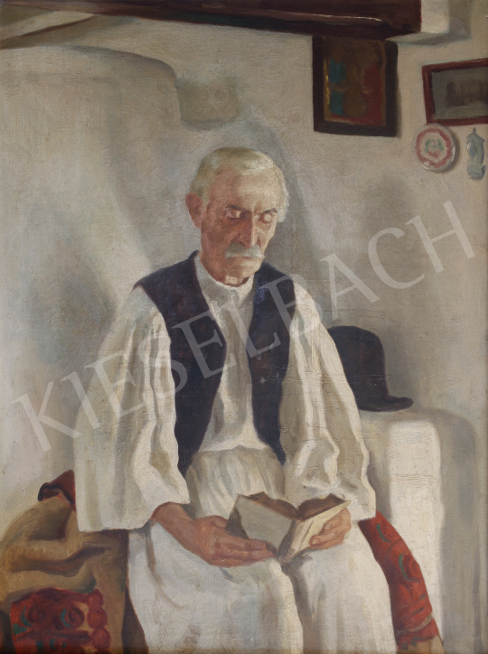 For sale Unknown painter - Reading Man in a Folk Costume 's painting